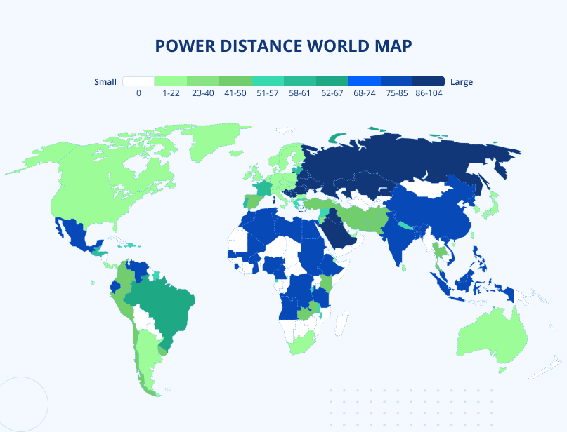 Power distance world map